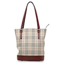 Beige Burberry House Check Tote Bag