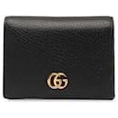 Porte-cartes en cuir noir Gucci GG Marmont