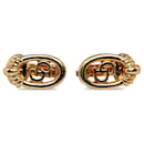 Gold Dior Logo Clip on Earrings