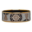 Gray Hermes Wide Enamel Bangle Costume Bracelet - Hermès