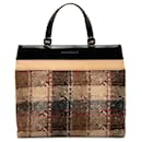 Brown Burberry Plaid Wool Handbag