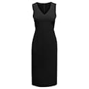 Black Prada V-Neck Midi Dress Size IT 40
