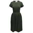 Dark Green Alaia Open Back Knit Dress Size US S - Alaïa