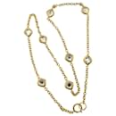 Chanel Crystal Long Necklace in Gold Metal