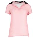 Miu Miu Textured Polo Shirt in Pink Polyamide