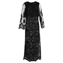 Burberry Sheer Sleeve Gown in Black Polyester