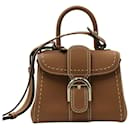Delvaux Mini Brillant Handbag in Brown Calf Leather