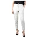 White elasticated waist pocket trousers - size UK 12 - Autre Marque