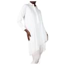 White long-sleeved button-up collared blouse - size XS - Autre Marque