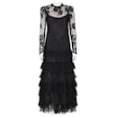 Alessandra Rich Black Chantilly Lace Gown