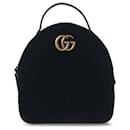 Gucci Black Small Velvet GG Marmont Matelasse Backpack