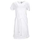 Tommy Hilfiger Damen T-Shirt-Kleid aus Baumwolle mit Kordelzug aus weißer Baumwolle