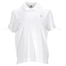 Tommy Hilfiger Damen-Poloshirt aus Bio-Baumwolle mit Ärmeln zum Binden aus weißer Baumwolle