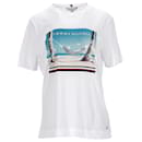 Tommy Hilfiger Damen T-Shirt mit Strand-Print aus Bio-Baumwolle in Weiß