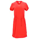 Tommy Hilfiger Damen T-Shirt-Kleid aus Baumwolle mit Kordelzug in Rot