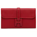 Red Hermes Swift Jige Duo Wallet - Hermès