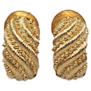 Brincos de clipe dourado Dior em tom dourado