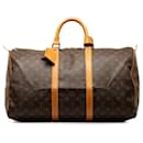 Braunes Louis Vuitton-Monogramm-Keepall 50 Reisetasche