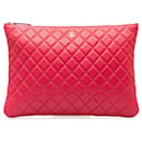 Pink Chanel Quilted O Case Clutch