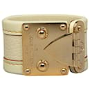 White Louis Vuitton Suhali S Lock Bracelet