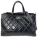 Black Chanel CC Quilted calf leather Satchel