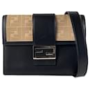 Fendi FF negro 1974 Bolso Bandolera Plano Baguette