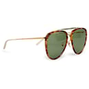 Óculos de sol marrom Gucci aviador colorido