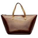 Burgundy Louis Vuitton Monogram Vernis Bellevue PM Handbag