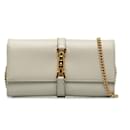 White Gucci Jackie 1961 WALLET ON CHAIN CROSSBODY BAG