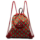Red Gucci Printed Neo Vintage Drawstring Backpack