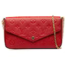 Bolsa Crossbody Louis Vuitton Monograma Empreinte Pochette Felicie Vermelha