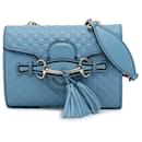 Blue Gucci Mini Microguccissima Emily Crossbody Bag