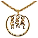 Gold Chanel Letter Chain Pendant Necklace