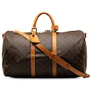 Braunes Louis Vuitton-Monogramm Keepall Bandouliere 50 Reisetasche