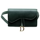 Green Dior Leather Saddle Belt Bag