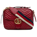 Red Gucci Small GG Marmont Sylvie Top Handle Satchel