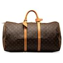 Keepall marrón con monograma de Louis Vuitton 55 Bolsa de viaje