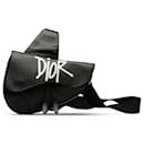 Black Dior x Stussy Bee Applique Saddle Crossbody Bag