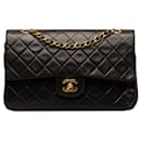 Black Chanel Medium Classic Lambskin lined Flap Shoulder Bag