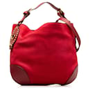 Red Gucci Studded Leather Satchel