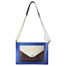 Bolsa transversal de couro com bolso azul - tamanho - Céline