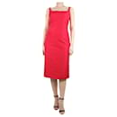 Red sleeveless tonal stitch silk midi dress - size UK 10 - Marc Jacobs