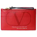 Porta-cartões com marca vermelha - Valentino