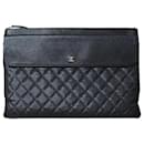 Black 2019 quilted caviar leather clutch bag - Chanel