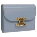 CELINE Wallet Leather Light Blue 10D783DPV Auth 66844A - Céline