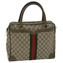 GUCCI GG Canvas Hand Bag PVC Beige Green Red Auth 66323 - Gucci