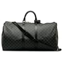 Gray Louis Vuitton Damier Graphite Keepall Bandouliere 55 Travel bag