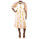Cream and orange mesh ribbon dress - size UK 12 - Simone Rocha