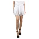 White belted lace linen shorts - size UK 10 - Autre Marque
