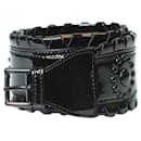 Black patent leather studded belt - size - Alaïa